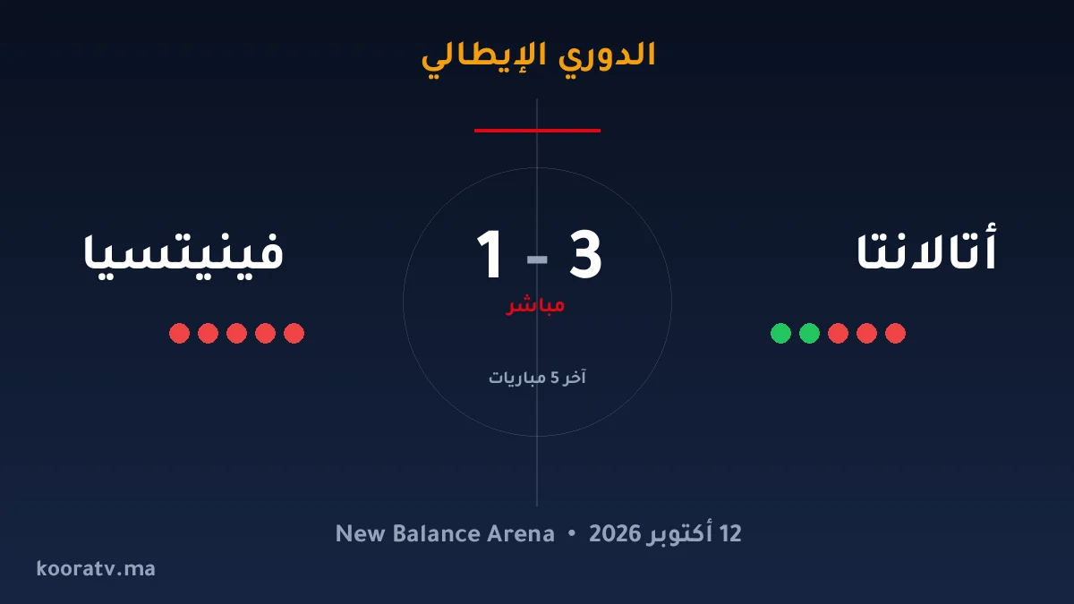 أتالانتا يتغلّب على فينيتسيا بنتيجة 3-1 - الدوري الإيطالي