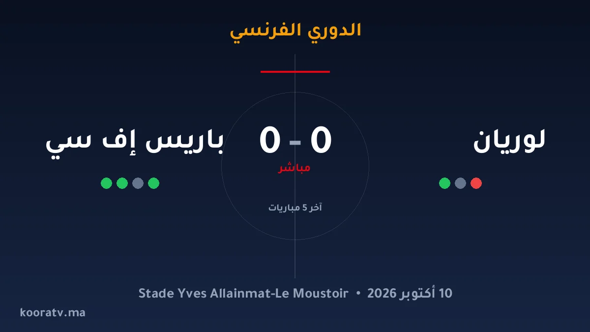 لوريان يتغلّب على باريس إف سي بنتيجة 3-1 - الدوري الفرنسي