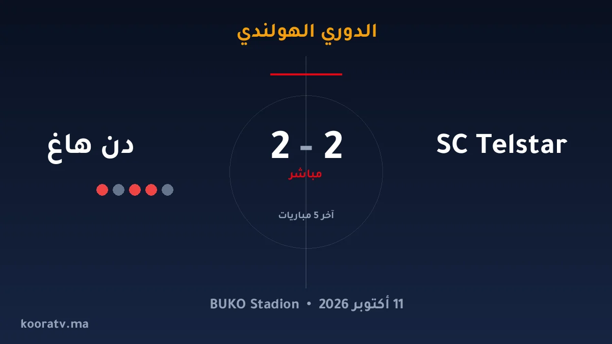 SC Telstar ودن هاغ يتعادلان 2-2 - الدوري الهولندي
